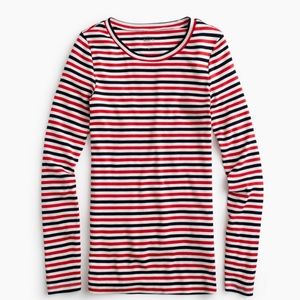 NWT J.Crew slim perfect fit striped tee red blue M